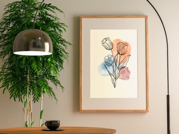 Flower boho wall art for living room