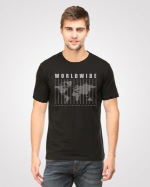 Black WorldWide Classic Tshirt for Men
